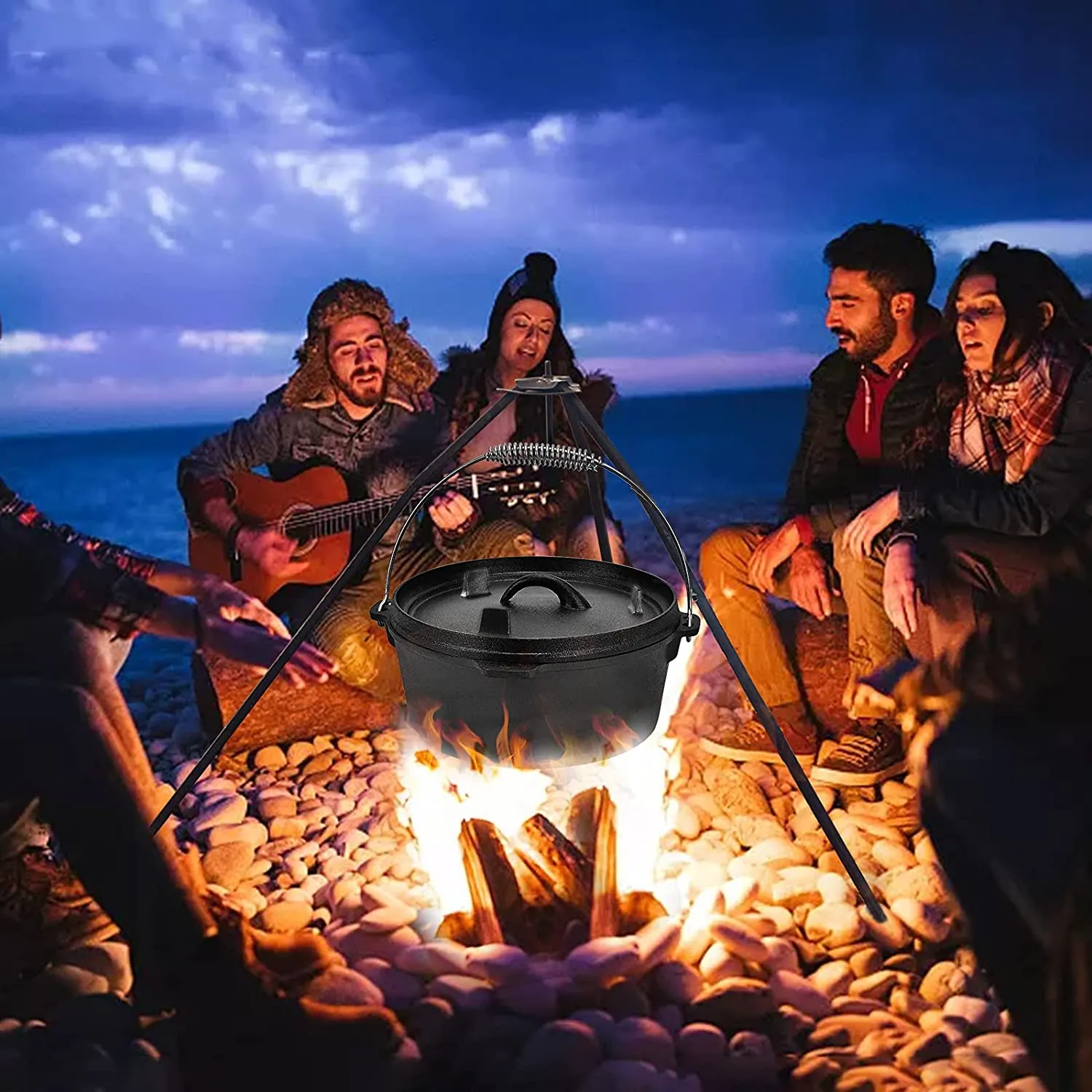 Durable 8 Quart Cast Iron Dutch Oven   Even Heat & Versatile Cooking